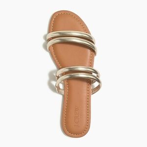 J. Crew NWT Gold Metallic Flat Slide On Sandals Size 8M